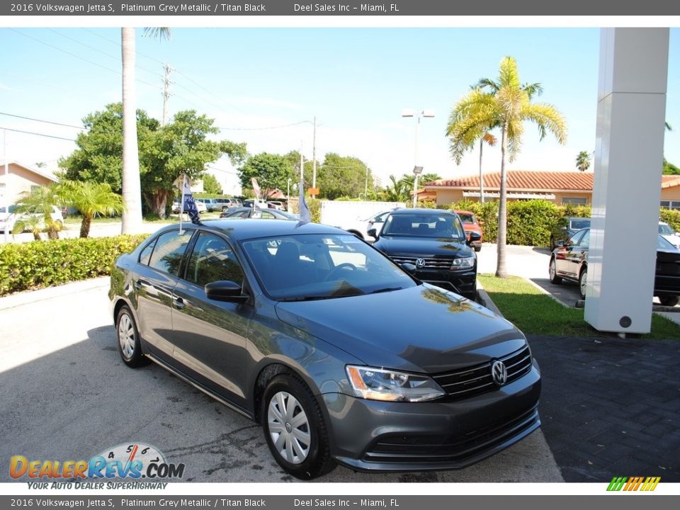 2016 Volkswagen Jetta S Platinum Grey Metallic / Titan Black Photo #1