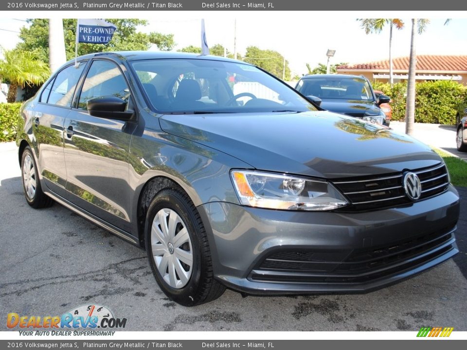 2016 Volkswagen Jetta S Platinum Grey Metallic / Titan Black Photo #2