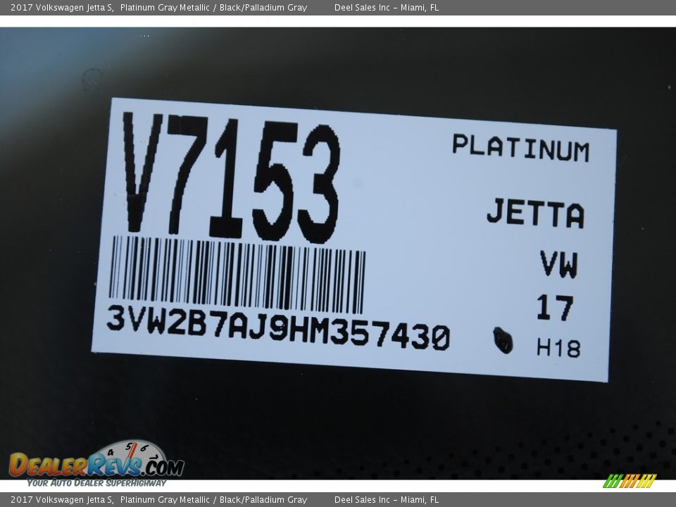 2017 Volkswagen Jetta S Platinum Gray Metallic / Black/Palladium Gray Photo #20