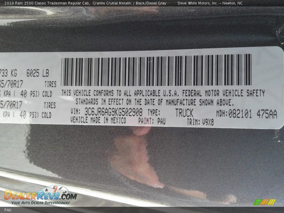 Ram Color Code PAU Granite Crystal Metallic