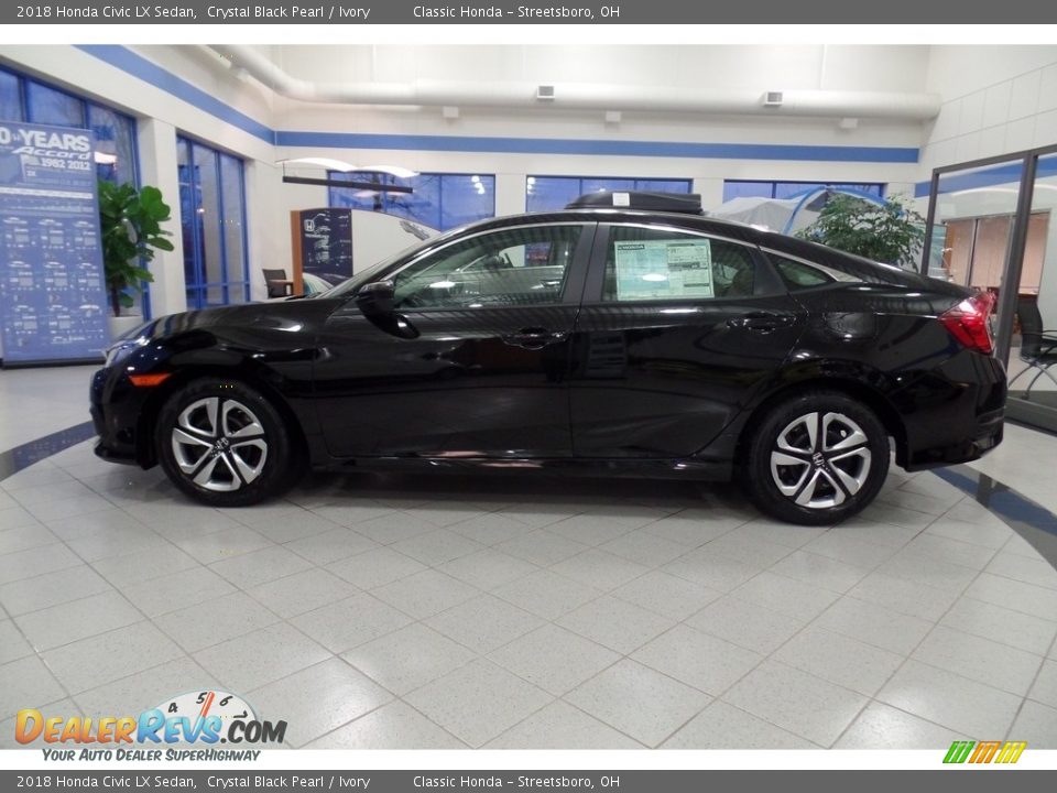 2018 Honda Civic LX Sedan Crystal Black Pearl / Ivory Photo #3