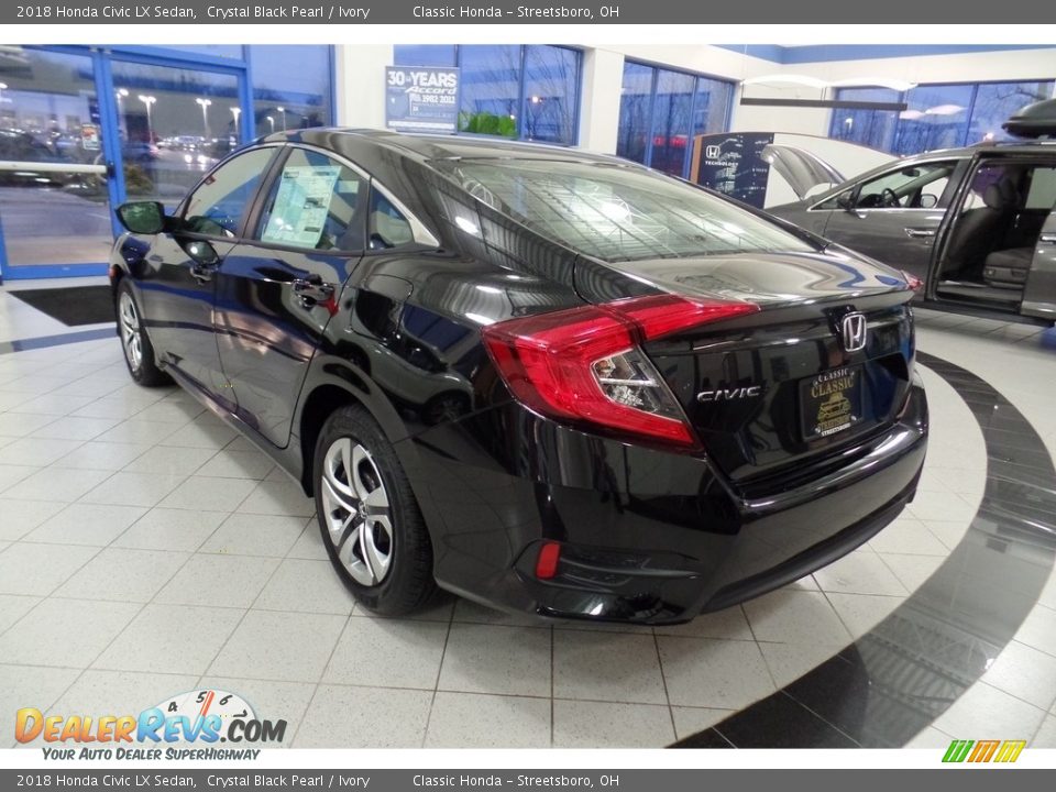 2018 Honda Civic LX Sedan Crystal Black Pearl / Ivory Photo #4