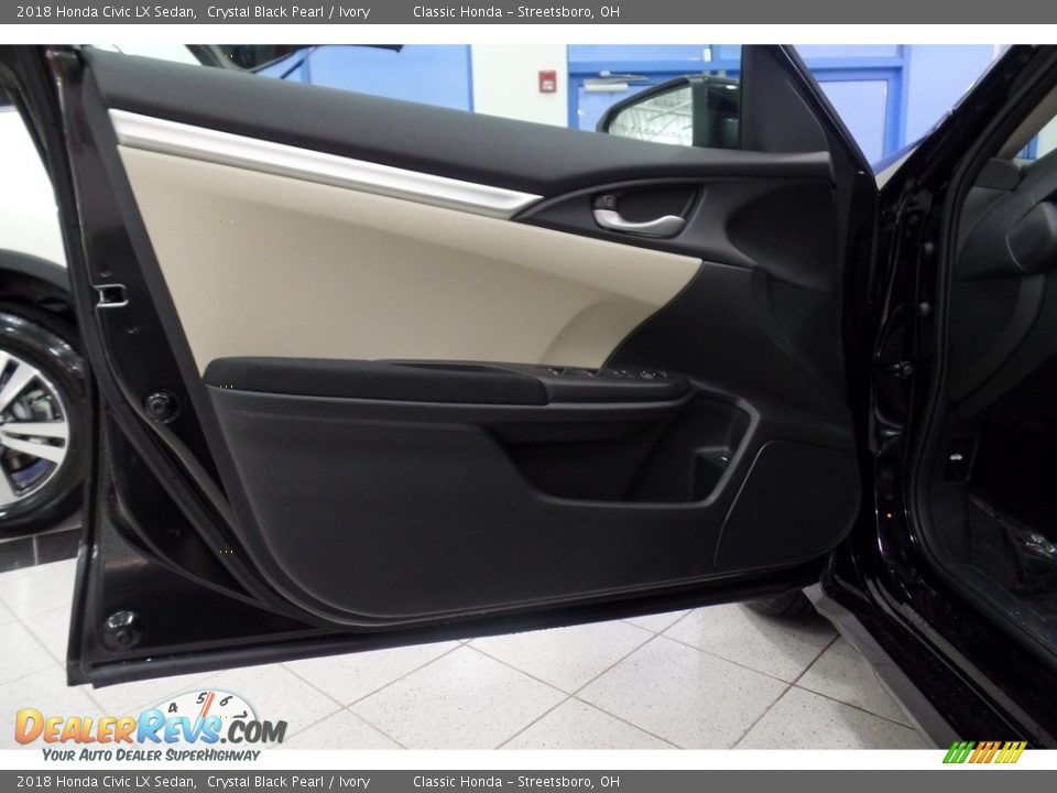 2018 Honda Civic LX Sedan Crystal Black Pearl / Ivory Photo #11