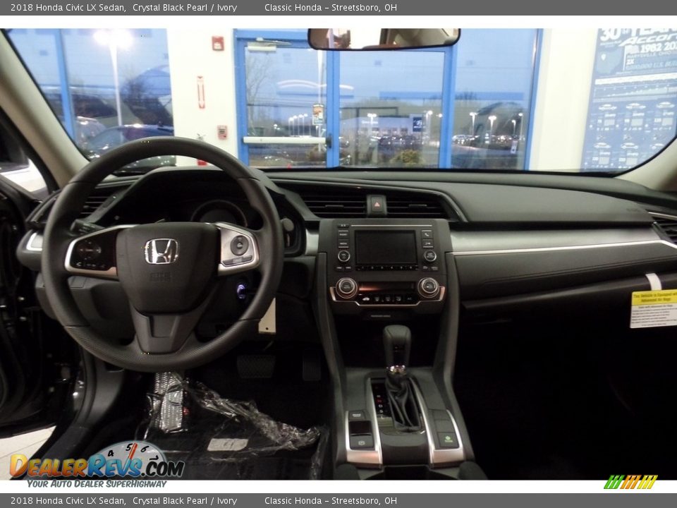 2018 Honda Civic LX Sedan Crystal Black Pearl / Ivory Photo #13