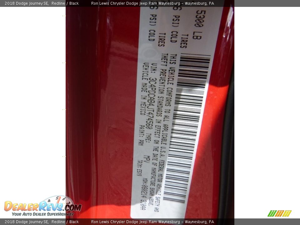2018 Dodge Journey SE Redline / Black Photo #15