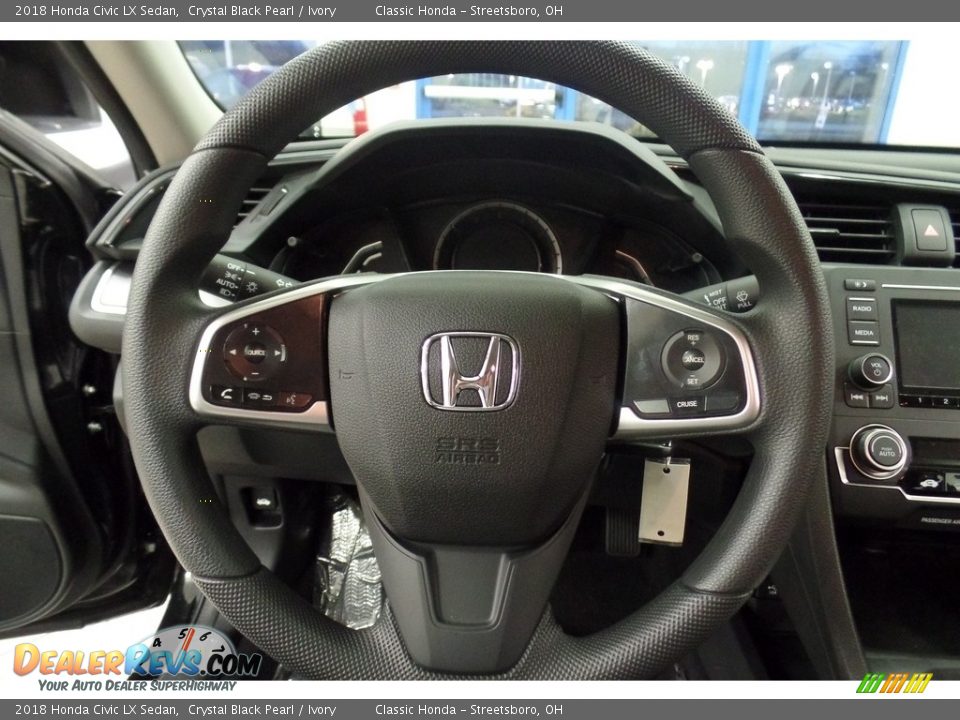 2018 Honda Civic LX Sedan Crystal Black Pearl / Ivory Photo #14