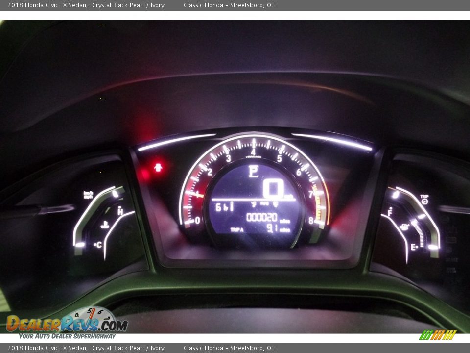 2018 Honda Civic LX Sedan Crystal Black Pearl / Ivory Photo #16