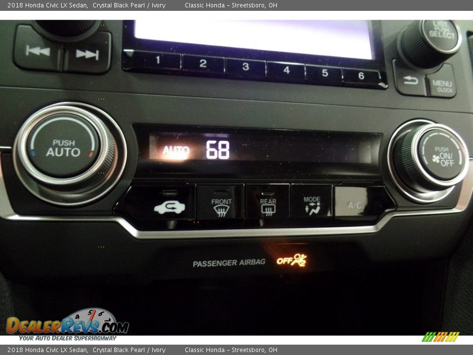 2018 Honda Civic LX Sedan Crystal Black Pearl / Ivory Photo #18