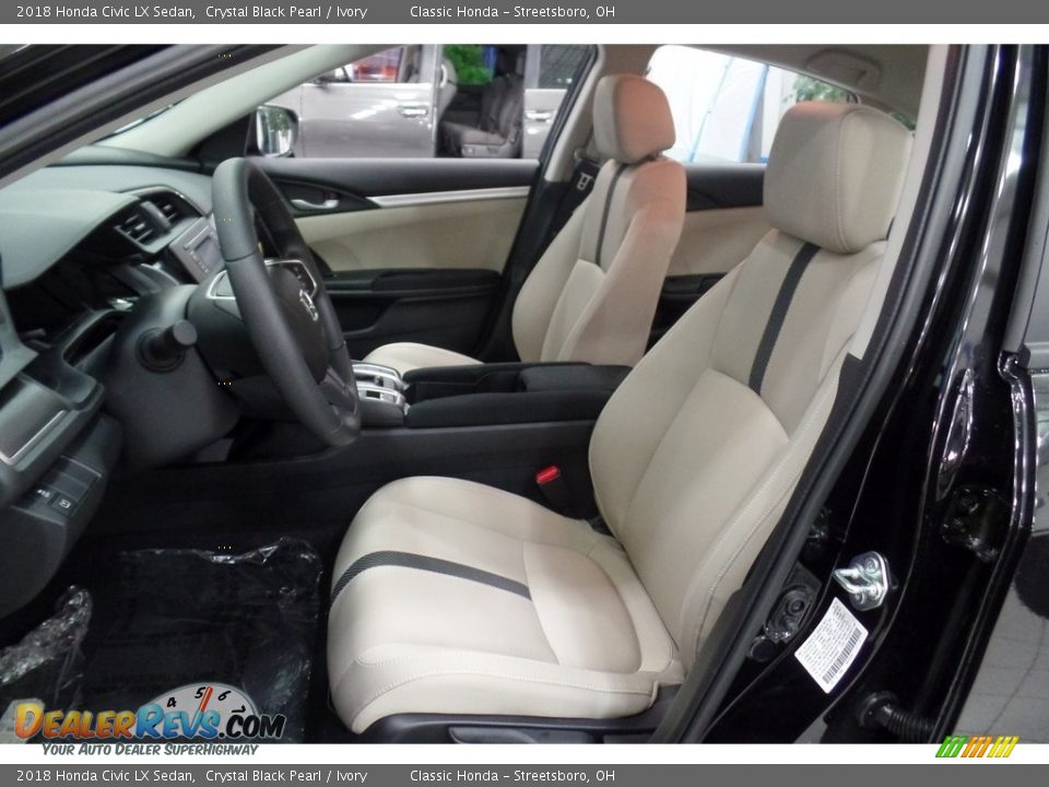 2018 Honda Civic LX Sedan Crystal Black Pearl / Ivory Photo #25