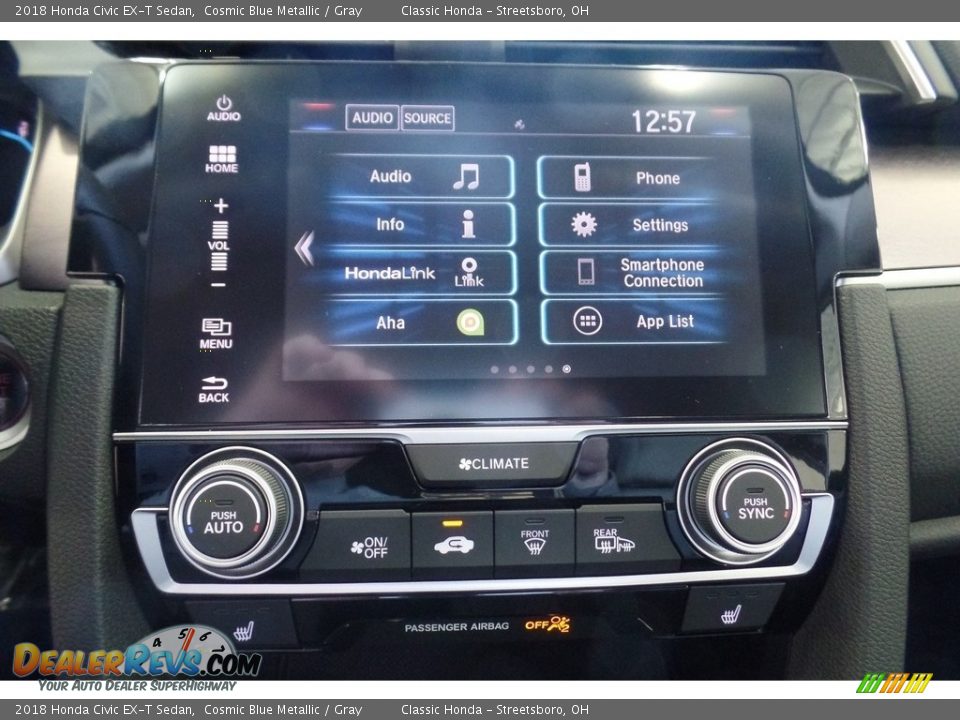 2018 Honda Civic EX-T Sedan Cosmic Blue Metallic / Gray Photo #19