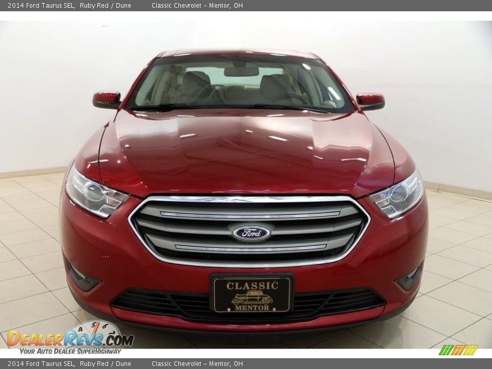 2014 Ford Taurus SEL Ruby Red / Dune Photo #2