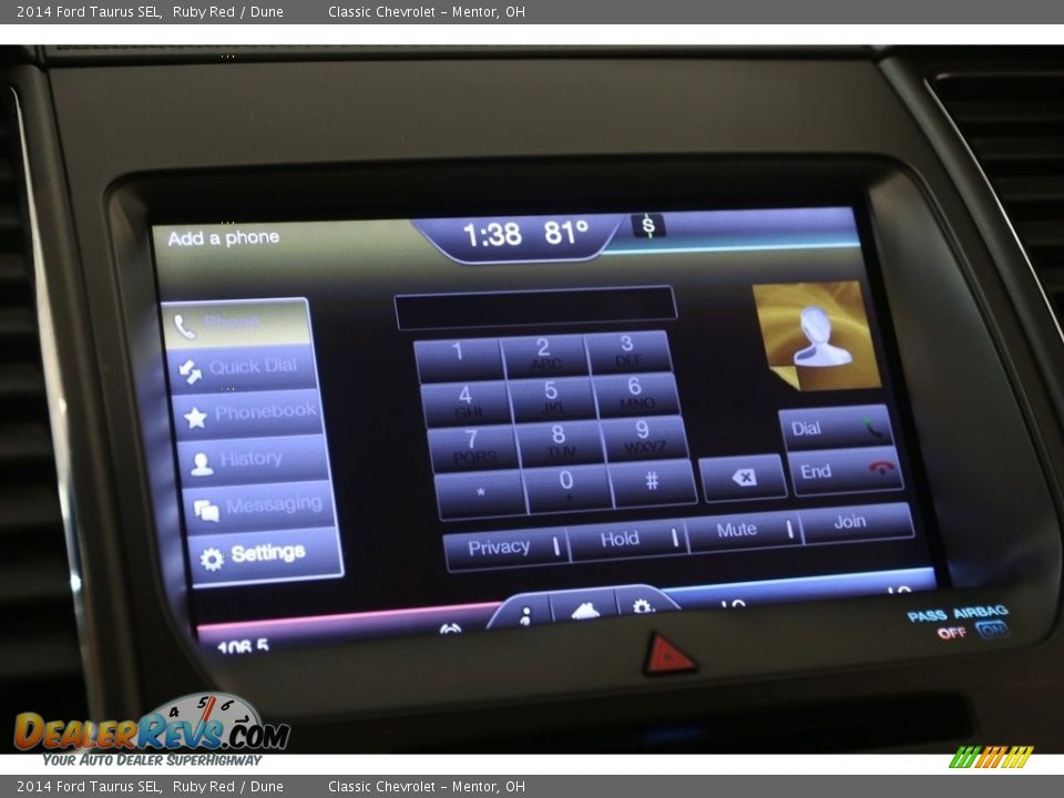 2014 Ford Taurus SEL Ruby Red / Dune Photo #12