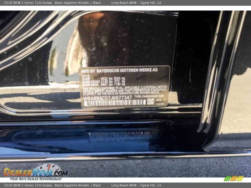 2018 BMW 3 Series 330i Sedan Black Sapphire Metallic / Black Photo #11
