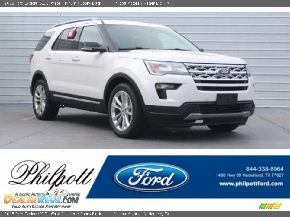 2018 Ford Explorer XLT White Platinum / Ebony Black Photo #1