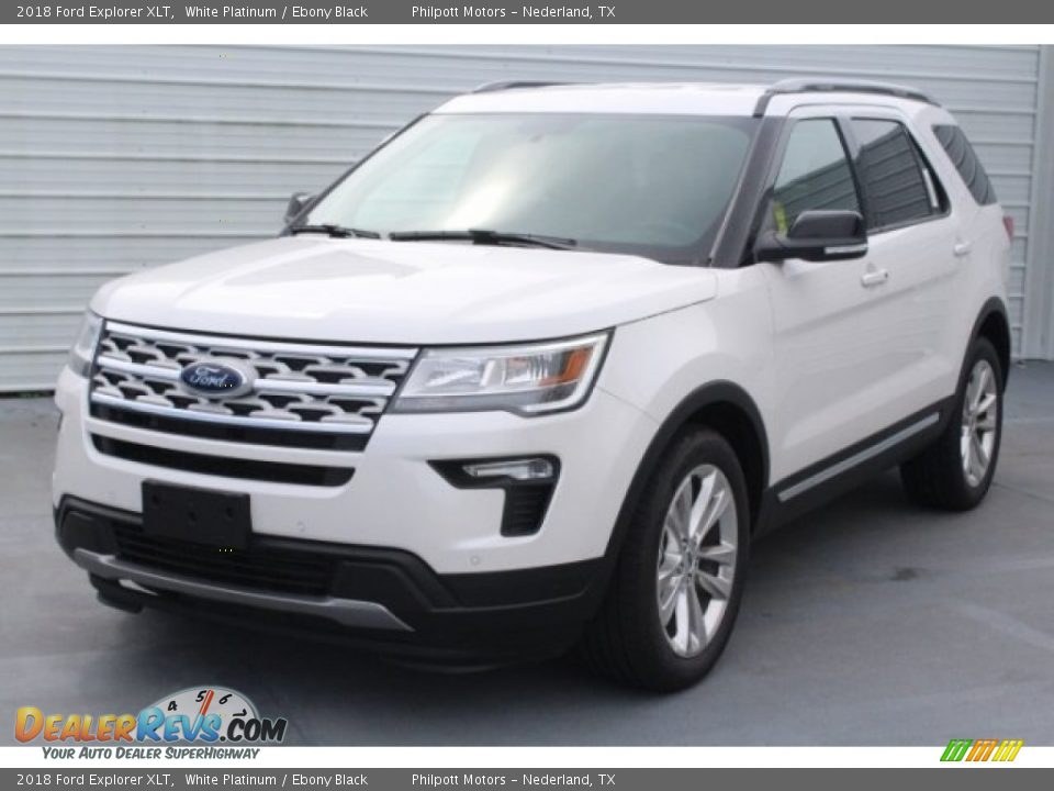 2018 Ford Explorer XLT White Platinum / Ebony Black Photo #3