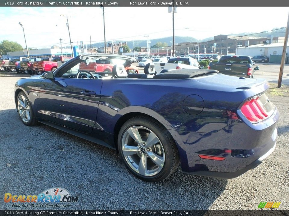 2019 Ford Mustang GT Premium Convertible Kona Blue / Ebony Photo #4