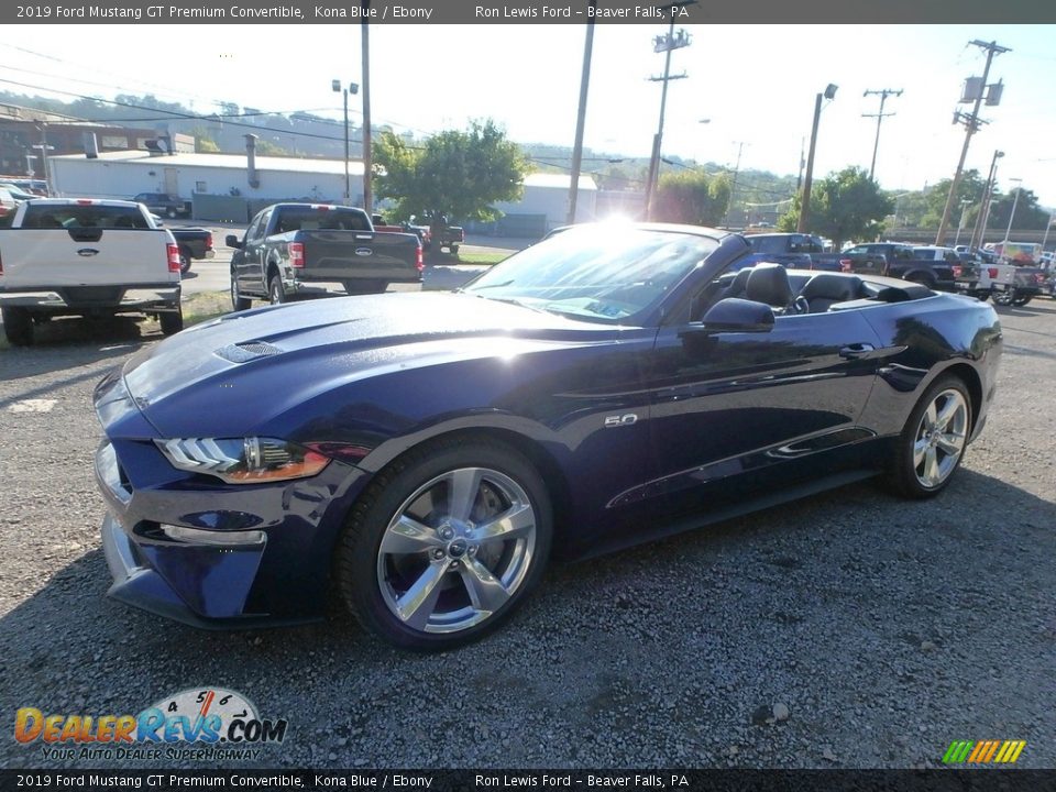 2019 Ford Mustang GT Premium Convertible Kona Blue / Ebony Photo #6