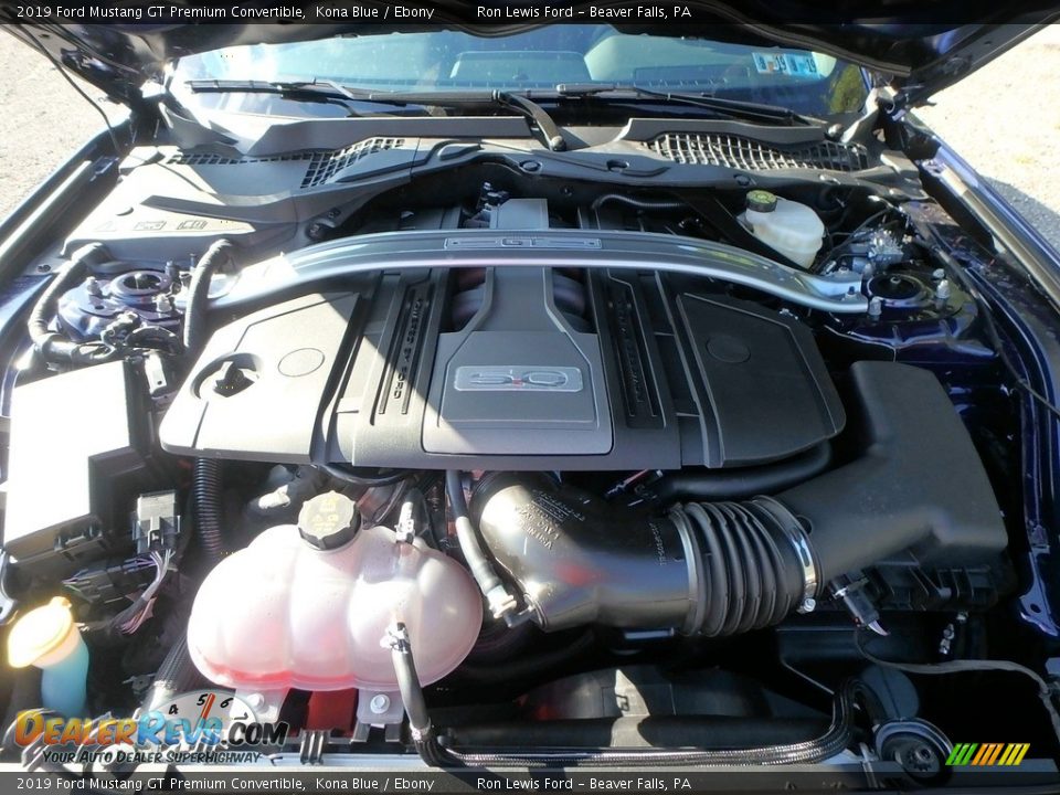 2019 Ford Mustang GT Premium Convertible Kona Blue / Ebony Photo #7