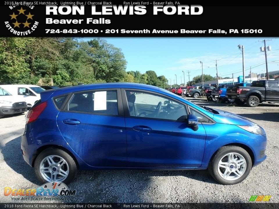 2018 Ford Fiesta SE Hatchback Lightning Blue / Charcoal Black Photo #1