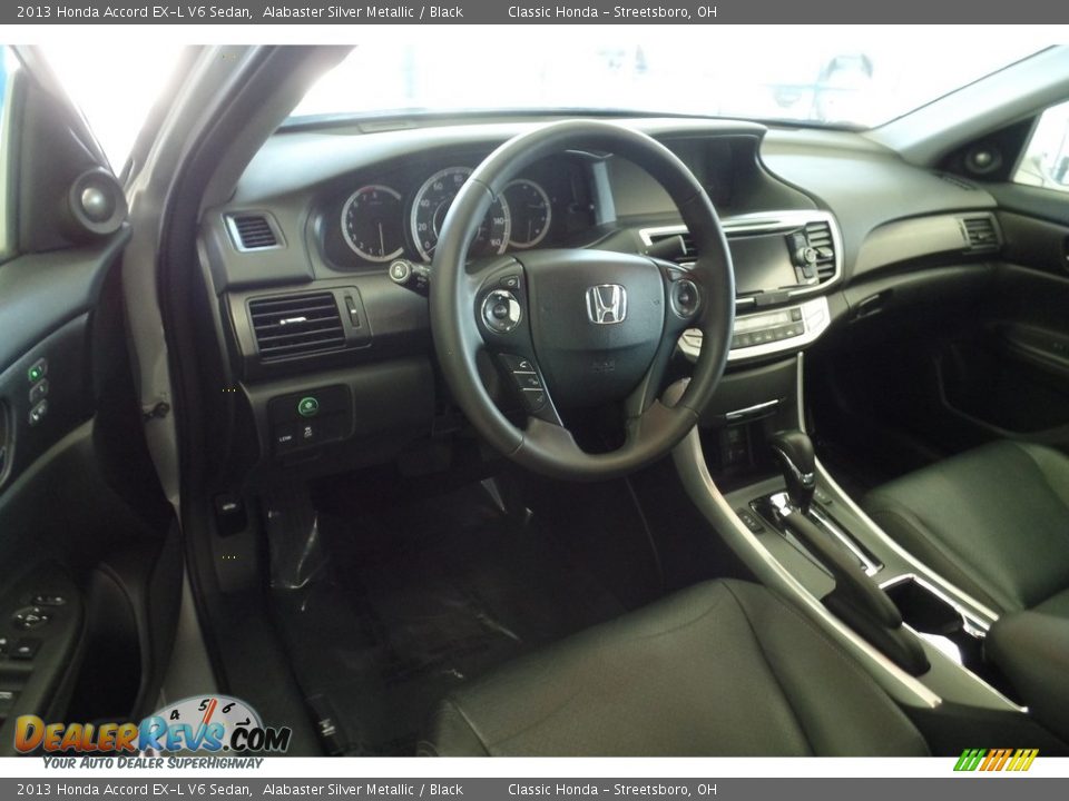 2013 Honda Accord EX-L V6 Sedan Alabaster Silver Metallic / Black Photo #15