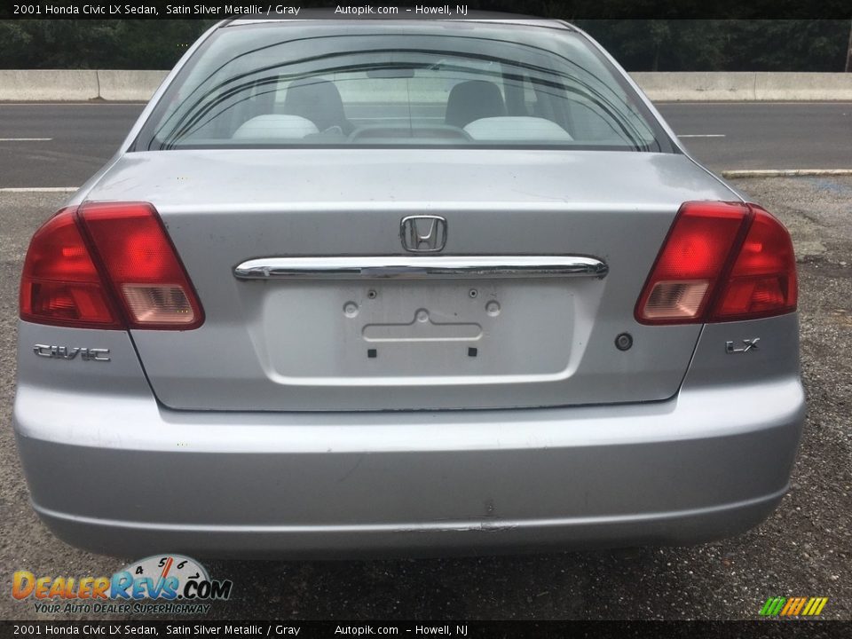 2001 Honda Civic LX Sedan Satin Silver Metallic / Gray Photo #4