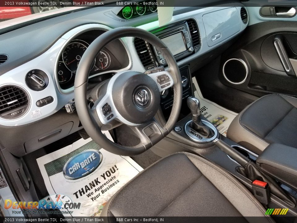 2013 Volkswagen Beetle TDI Denim Blue / Titan Black Photo #14