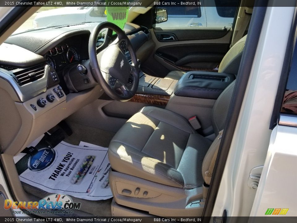 2015 Chevrolet Tahoe LTZ 4WD White Diamond Tricoat / Cocoa/Mahogany Photo #30