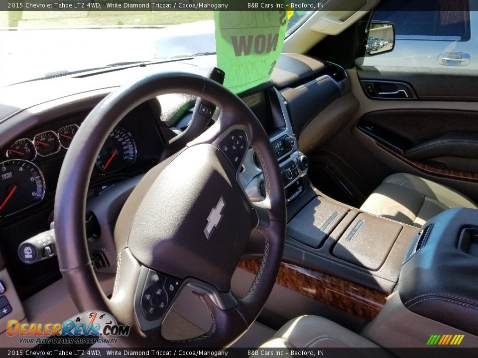 2015 Chevrolet Tahoe LTZ 4WD White Diamond Tricoat / Cocoa/Mahogany Photo #33