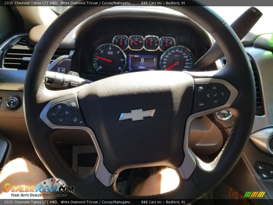 2015 Chevrolet Tahoe LTZ 4WD White Diamond Tricoat / Cocoa/Mahogany Photo #34
