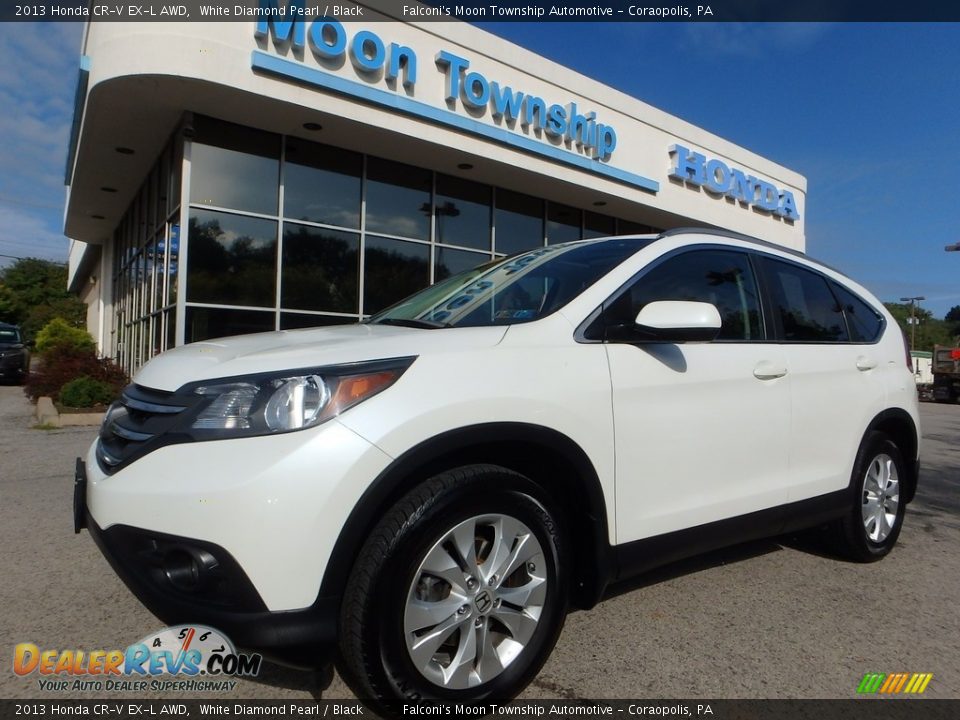 2013 Honda CR-V EX-L AWD White Diamond Pearl / Black Photo #1