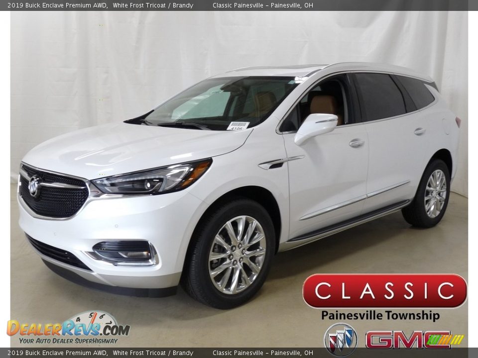 2019 Buick Enclave Premium AWD White Frost Tricoat / Brandy Photo #1