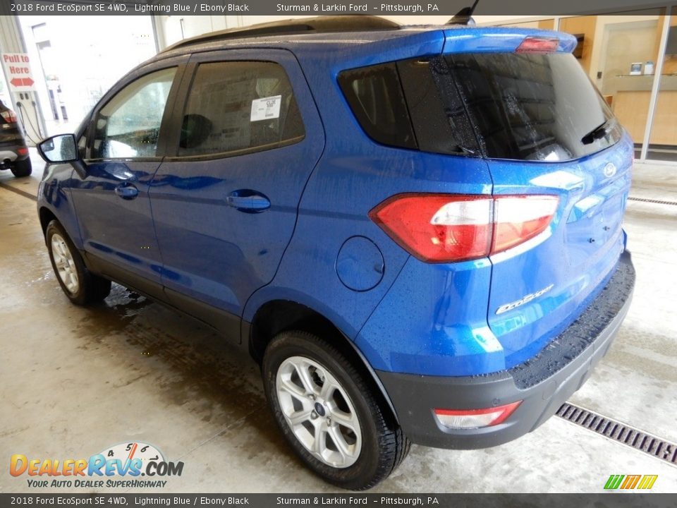 2018 Ford EcoSport SE 4WD Lightning Blue / Ebony Black Photo #4