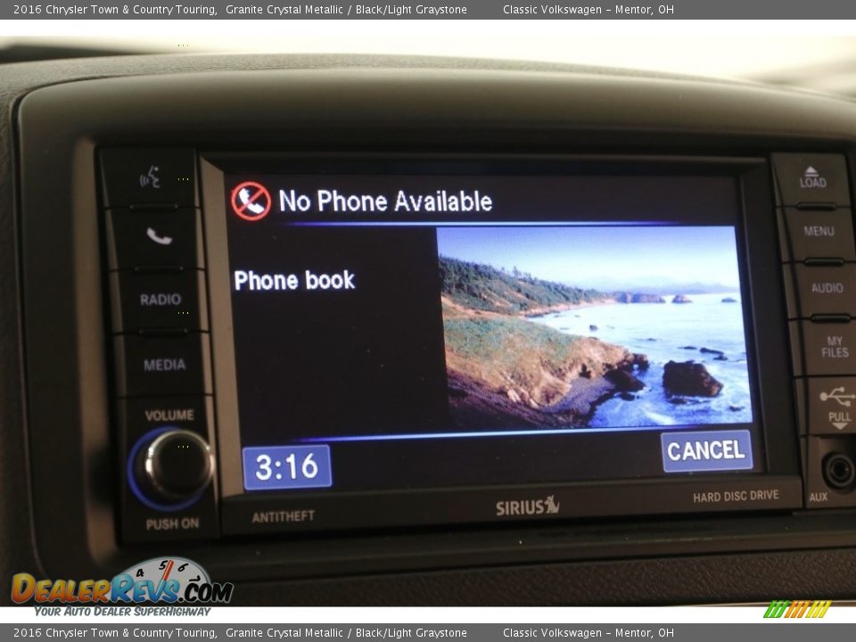 2016 Chrysler Town & Country Touring Granite Crystal Metallic / Black/Light Graystone Photo #10