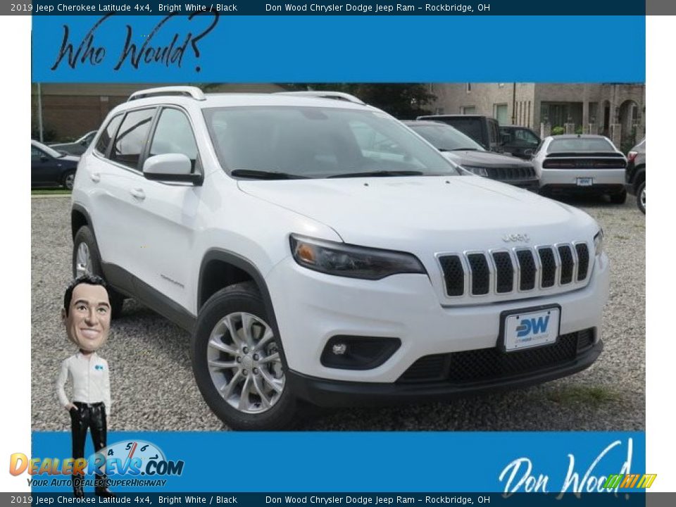 2019 Jeep Cherokee Latitude 4x4 Bright White / Black Photo #1
