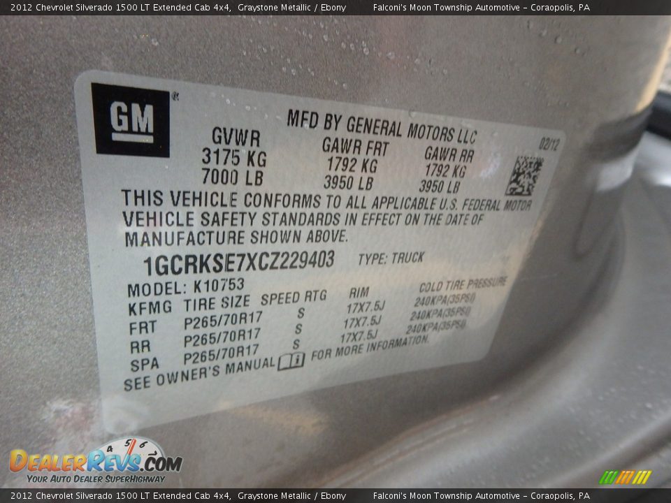 2012 Chevrolet Silverado 1500 LT Extended Cab 4x4 Graystone Metallic / Ebony Photo #24