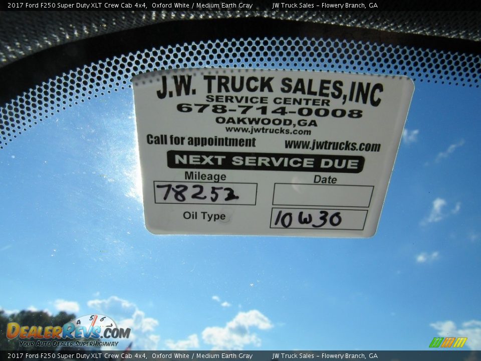 2017 Ford F250 Super Duty XLT Crew Cab 4x4 Oxford White / Medium Earth Gray Photo #25
