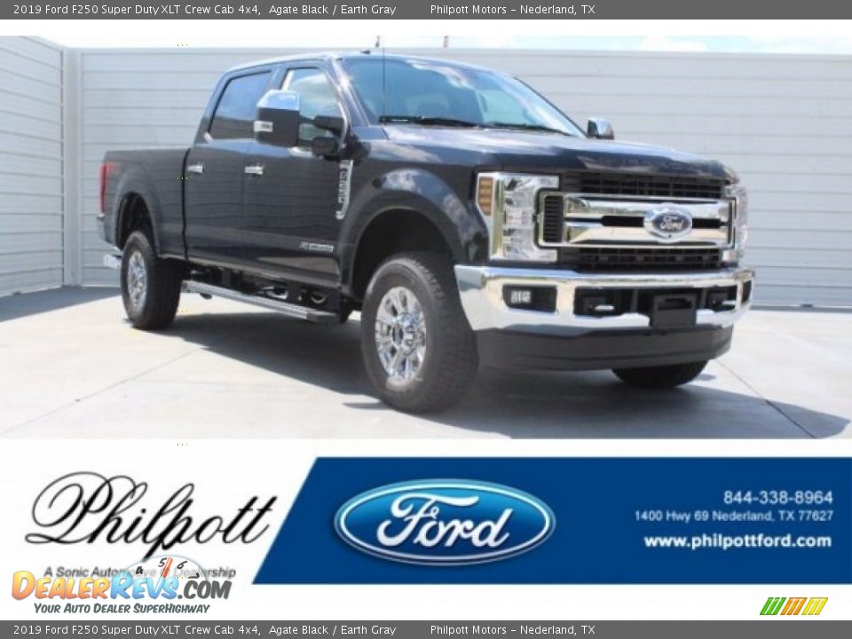 2019 Ford F250 Super Duty XLT Crew Cab 4x4 Agate Black / Earth Gray Photo #1