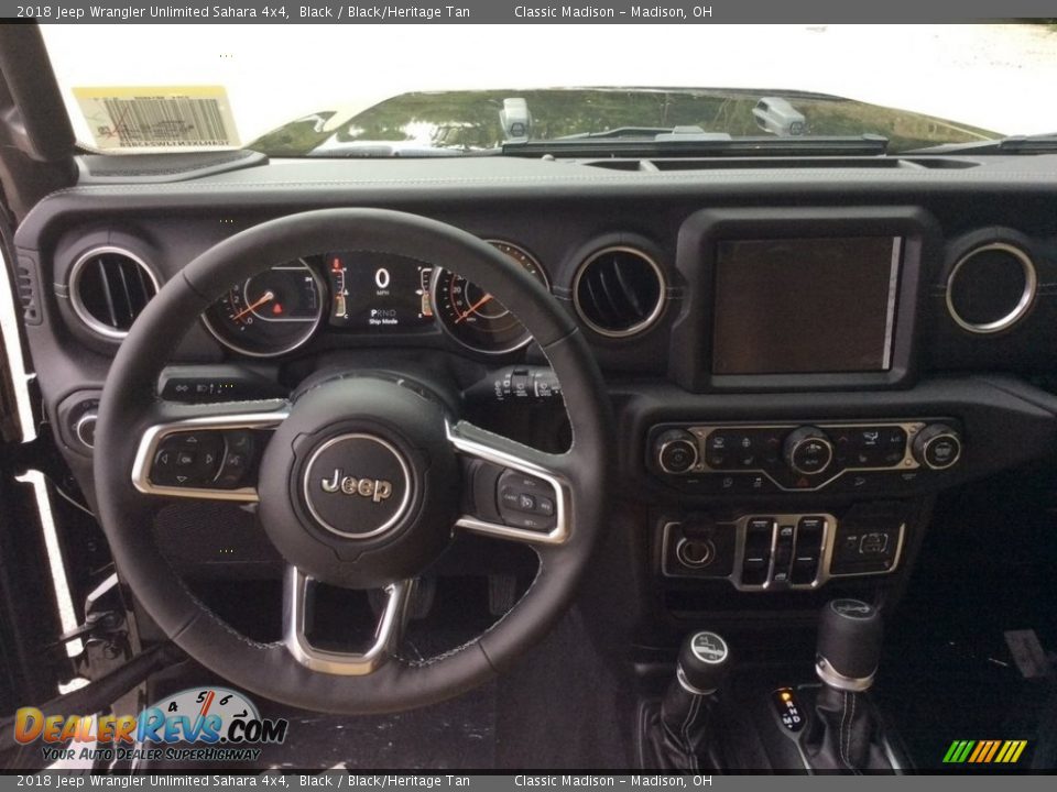 2018 Jeep Wrangler Unlimited Sahara 4x4 Black / Black/Heritage Tan Photo #12