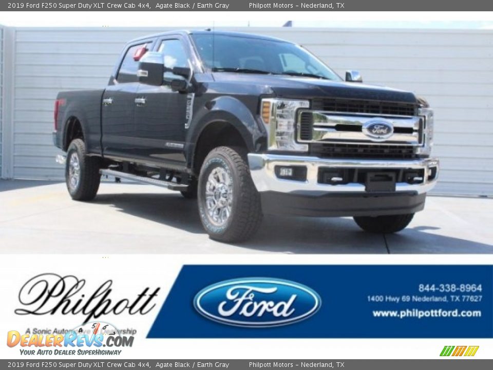 2019 Ford F250 Super Duty XLT Crew Cab 4x4 Agate Black / Earth Gray Photo #1