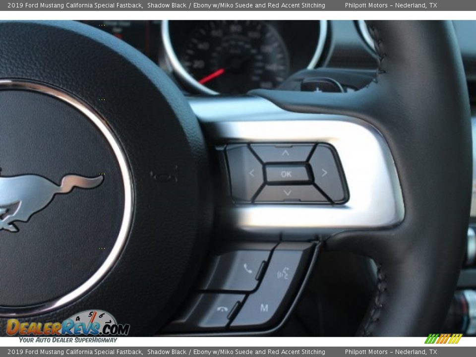 2019 Ford Mustang California Special Fastback Shadow Black / Ebony w/Miko Suede and Red Accent Stitching Photo #23