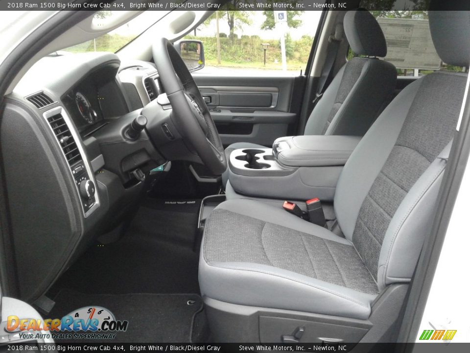 Black/Diesel Gray Interior - 2018 Ram 1500 Big Horn Crew Cab 4x4 Photo #10