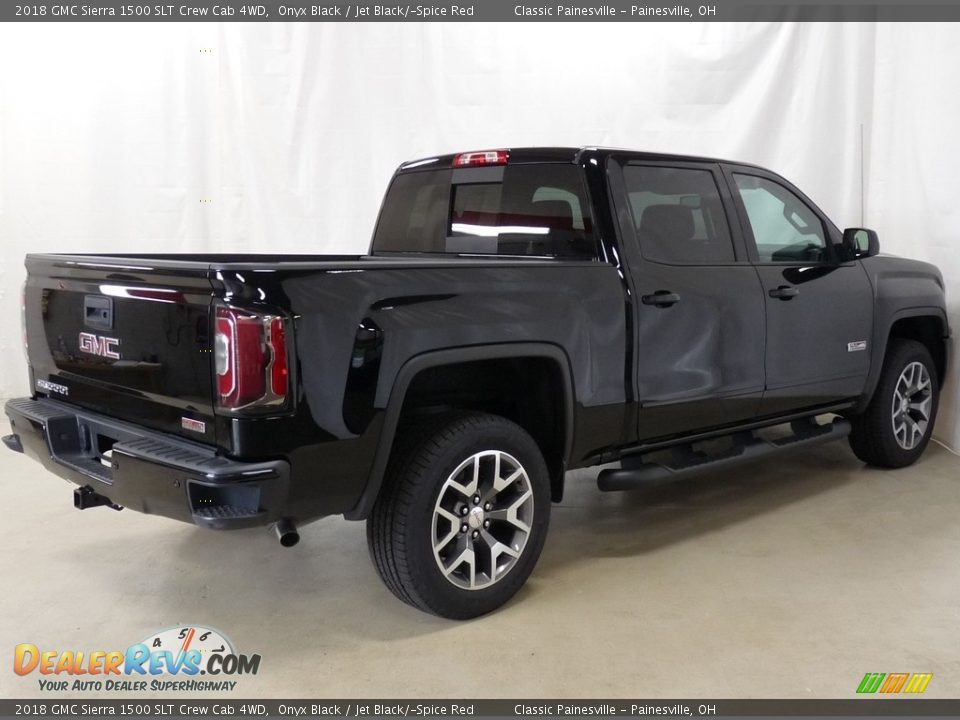 2018 GMC Sierra 1500 SLT Crew Cab 4WD Onyx Black / Jet Black/­Spice Red Photo #2