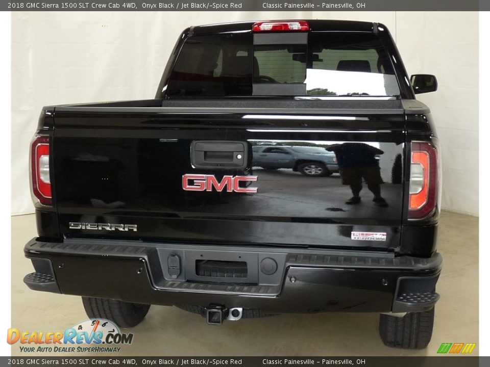 2018 GMC Sierra 1500 SLT Crew Cab 4WD Onyx Black / Jet Black/­Spice Red Photo #3