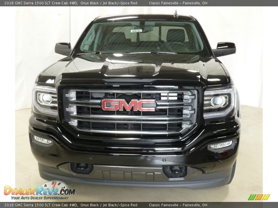 2018 GMC Sierra 1500 SLT Crew Cab 4WD Onyx Black / Jet Black/­Spice Red Photo #4