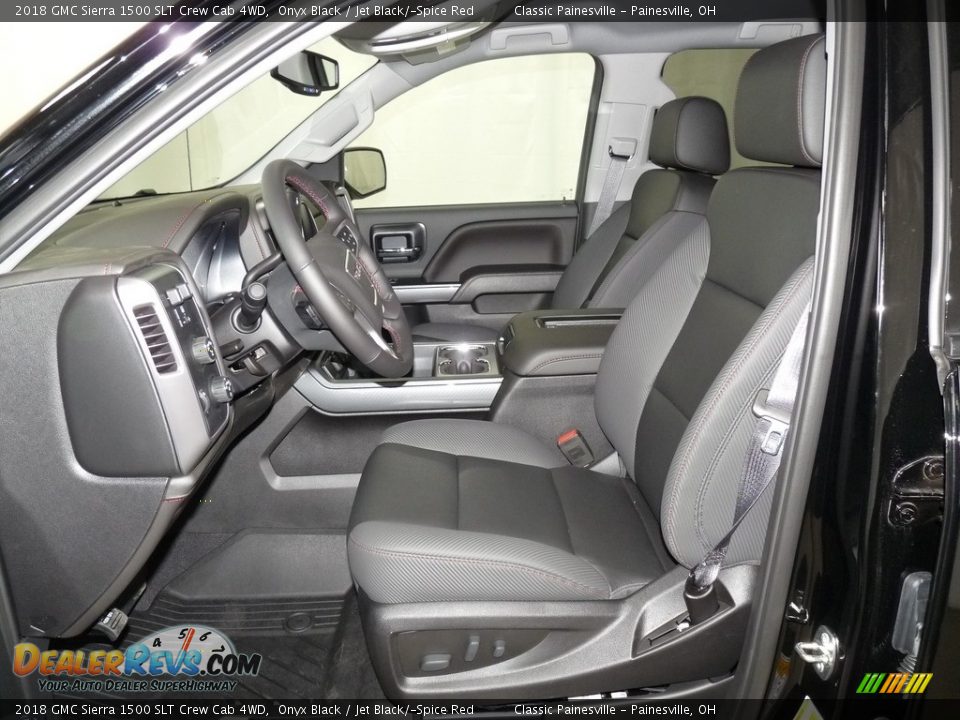 2018 GMC Sierra 1500 SLT Crew Cab 4WD Onyx Black / Jet Black/­Spice Red Photo #6