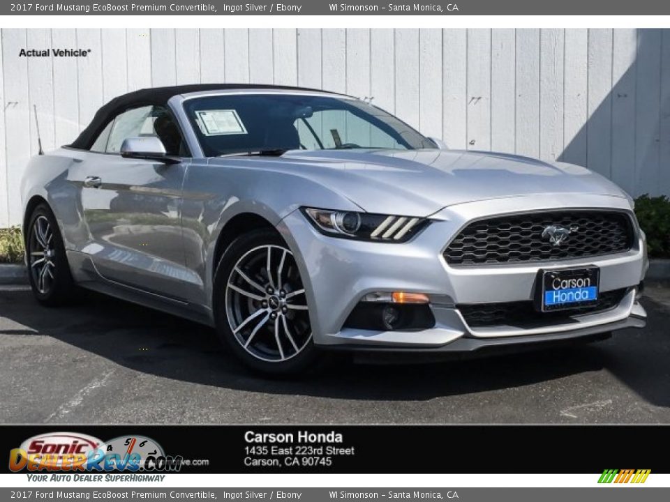 2017 Ford Mustang EcoBoost Premium Convertible Ingot Silver / Ebony Photo #1