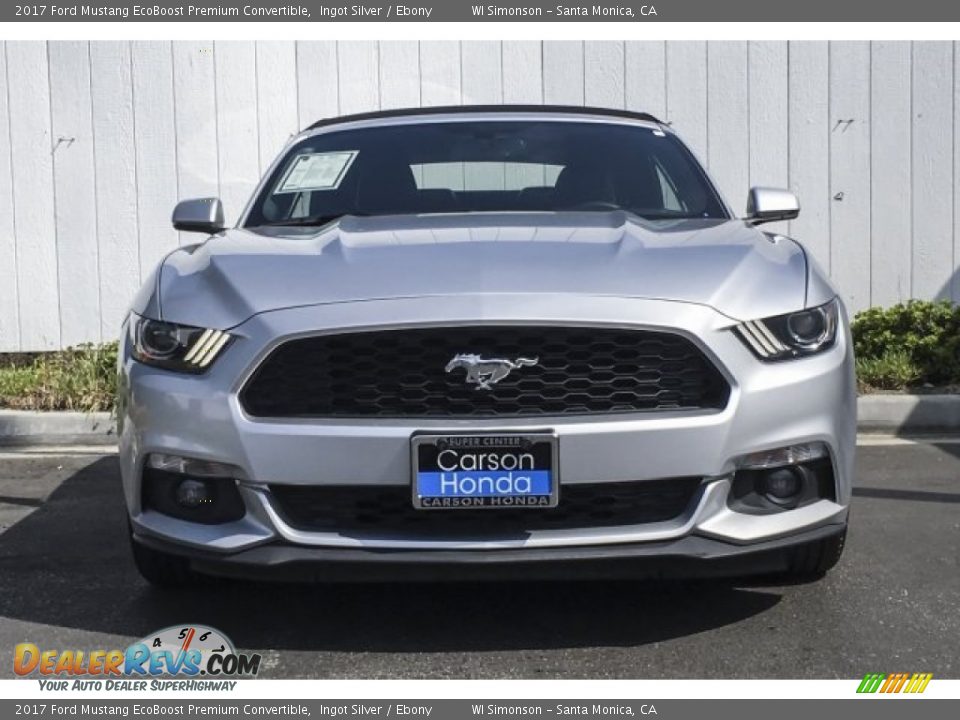 2017 Ford Mustang EcoBoost Premium Convertible Ingot Silver / Ebony Photo #2