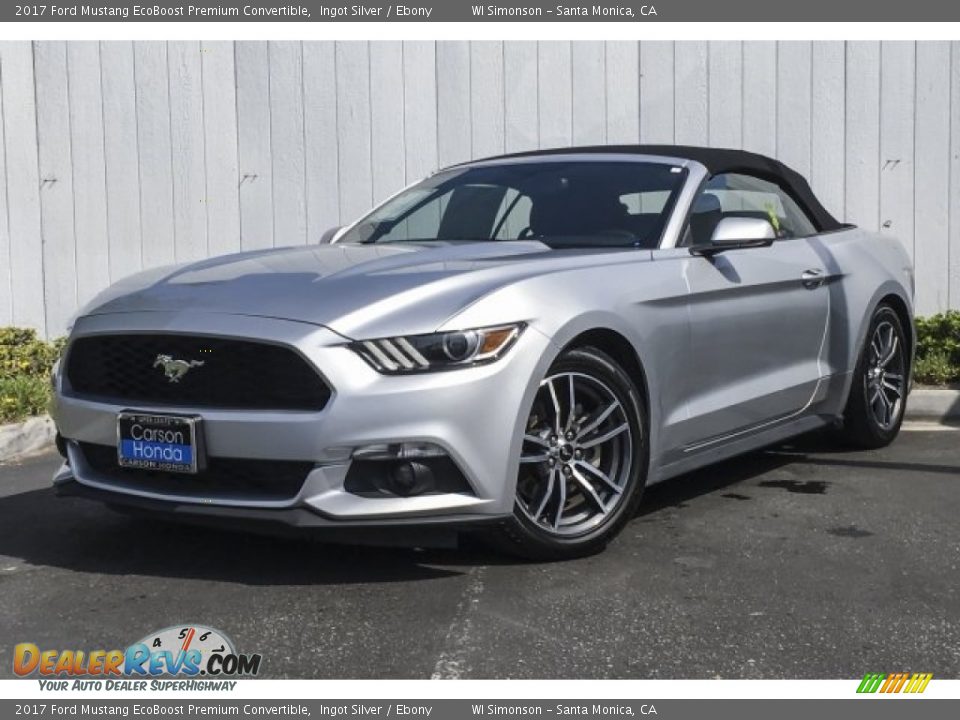 2017 Ford Mustang EcoBoost Premium Convertible Ingot Silver / Ebony Photo #14