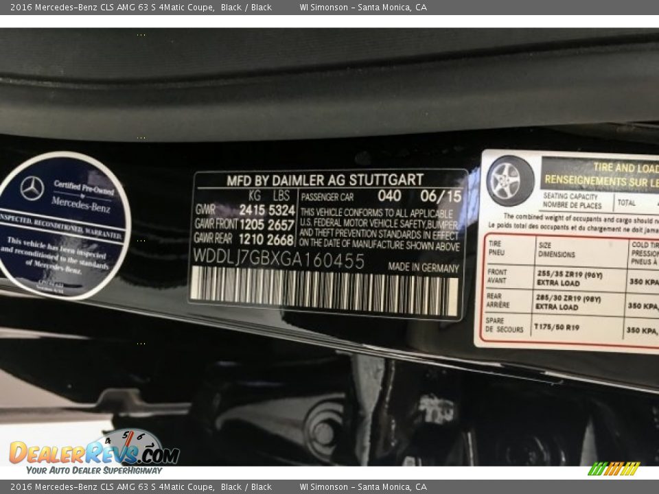 2016 Mercedes-Benz CLS AMG 63 S 4Matic Coupe Black / Black Photo #25