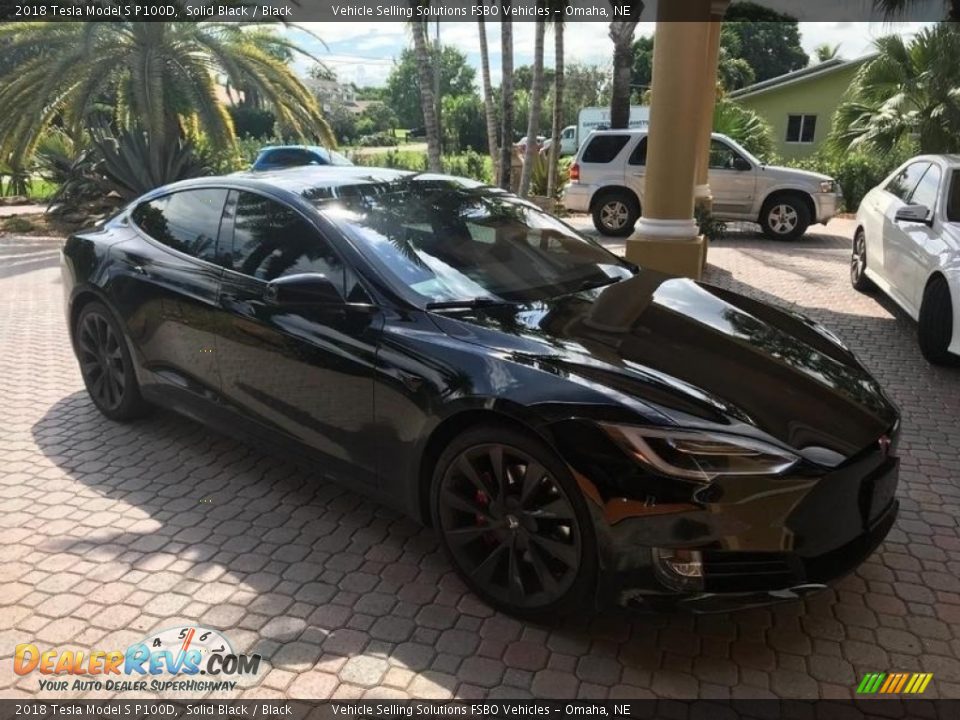 2018 Tesla Model S P100D Solid Black / Black Photo #1